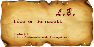 Lóderer Bernadett névjegykártya